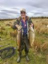 Jim Peace with Loch Heilen with 8 & 10 pound trout. 01/05/2018